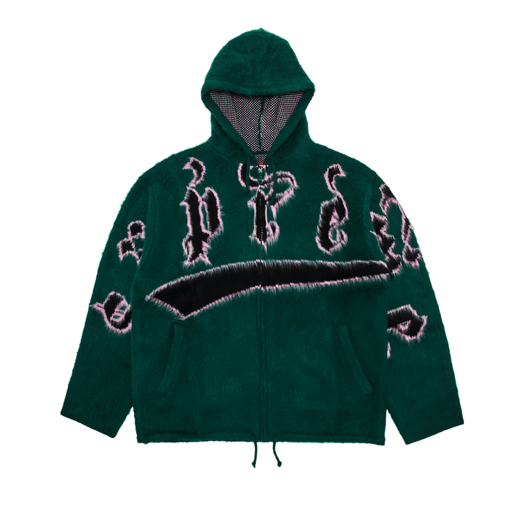 Supreme Accent Brushed Zip Up Hooded Sweater 'green'