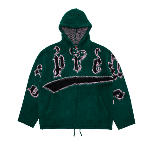 Supreme Accent Brushed Zip Up Hooded Sweater 'green'