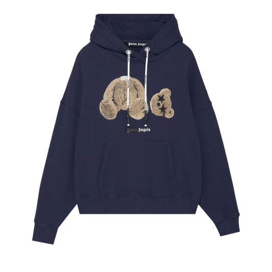 Palm Angels Spray Bear Hoodie 'navy/brown'