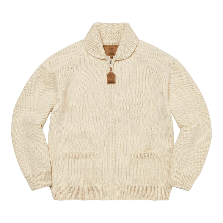 Supreme Box Logo Cowichan Sweater 'natural'