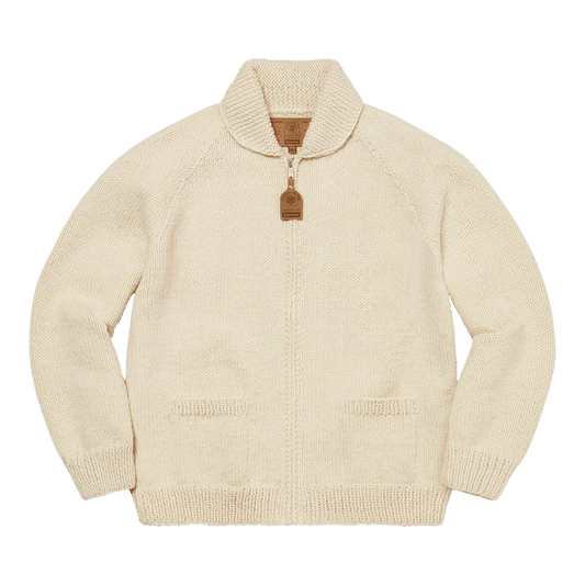 Supreme Box Logo Cowichan Sweater 'natural'