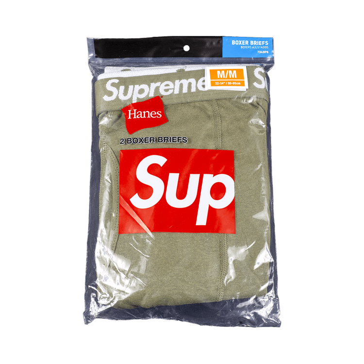 Supreme X Hanes Boxer Briefs (2 Pack) 'olive'