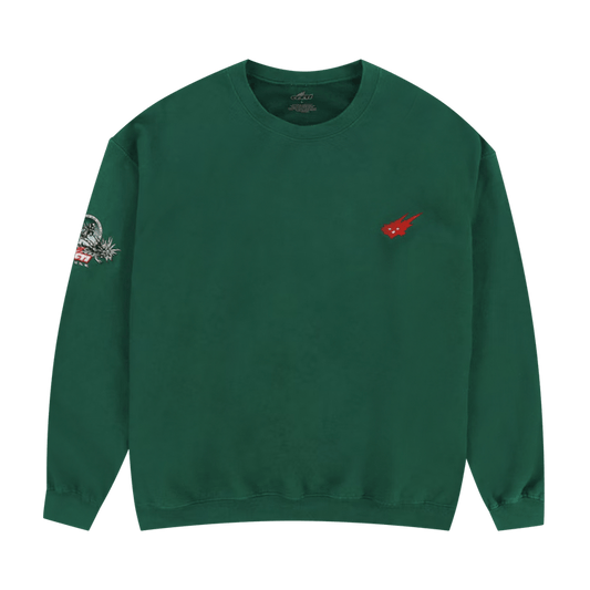 Cactus Jack By Travis Scott Cacti Icon Heritage Crewneck 'forest Green'