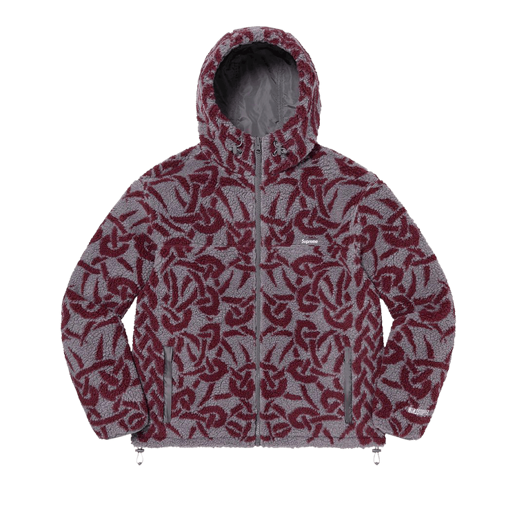 Supreme Celtic Knot Reversible Windstopper Fleece Hooded Jacket 'stone'