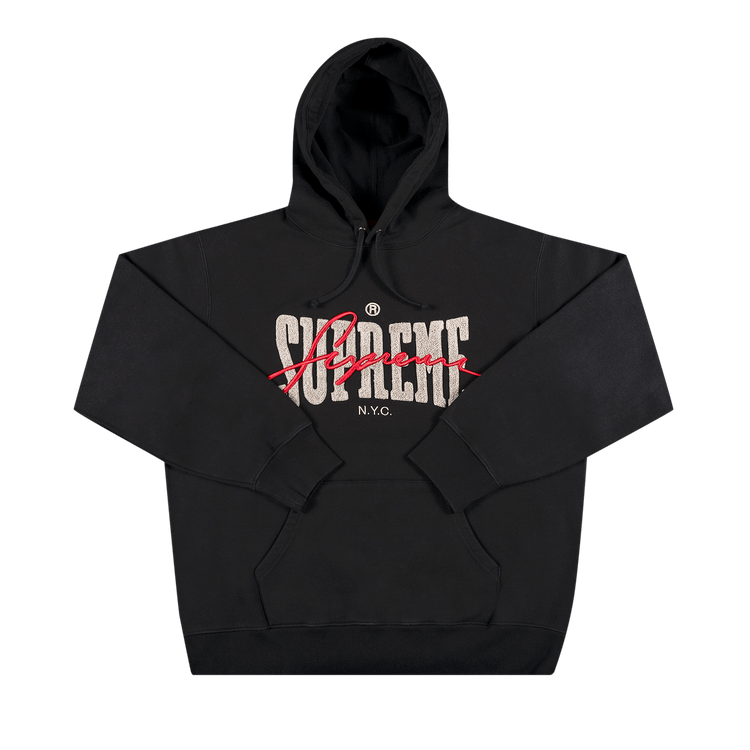 Supreme Embroidered Chenille Hooded Sweatshirt 'black'