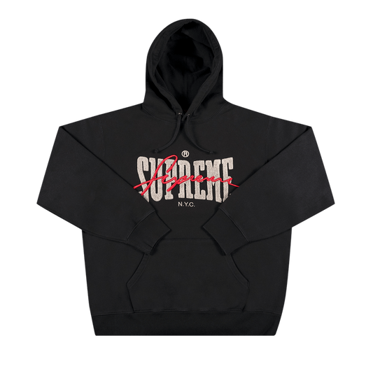 Supreme Embroidered Chenille Hooded Sweatshirt 'black'