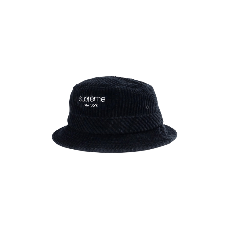 Supreme Wide Wale Corduroy Crusher Hat 'black'