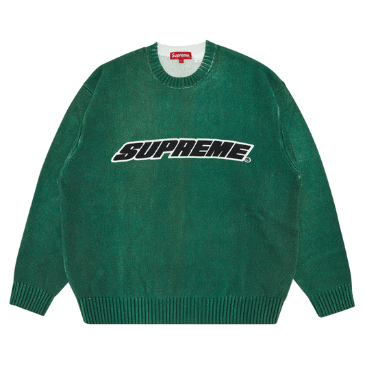 Supreme Printed Washed Sweater 'olive'