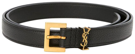 Saint Laurent Thin Logo Belt 'black'