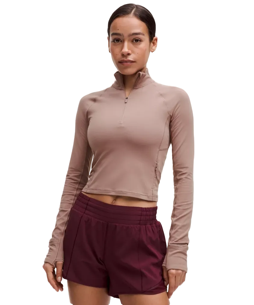 Lululemon It's Rulu Cropped Half Zip Updated Twilight Rose