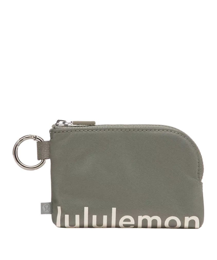 Lululemon Clippable Card Pouch Grey Sage/light Ivory