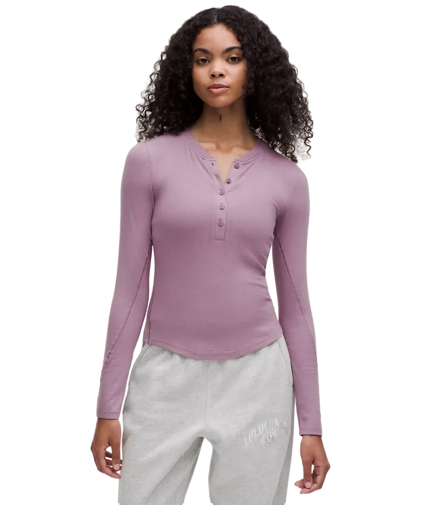 Lululemon Hold Tight Long Sleeve Henley Lavender Lux