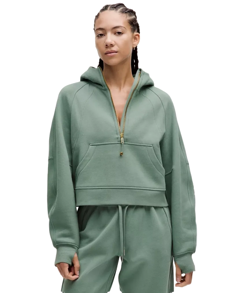 Lululemon Scuba Oversized Half Zip Hoodie Crater Blue/gold