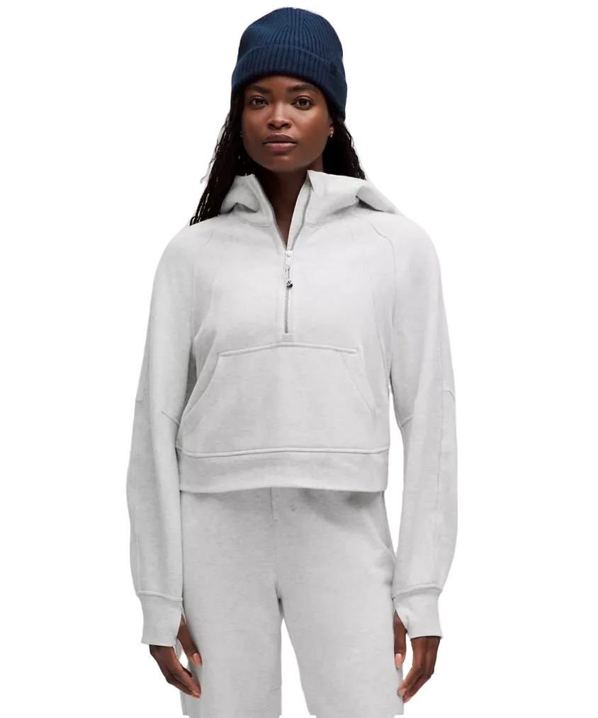 Lululemon Scuba Oversized Half Zip Hoodie Heathered Core Ultra Light Grey