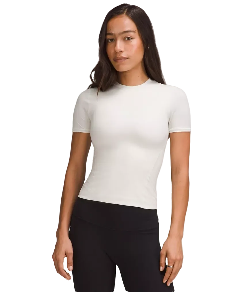 Lululemon Wundermost Ultra Soft Nulu Hip Length Crewneck Shirt Bone
