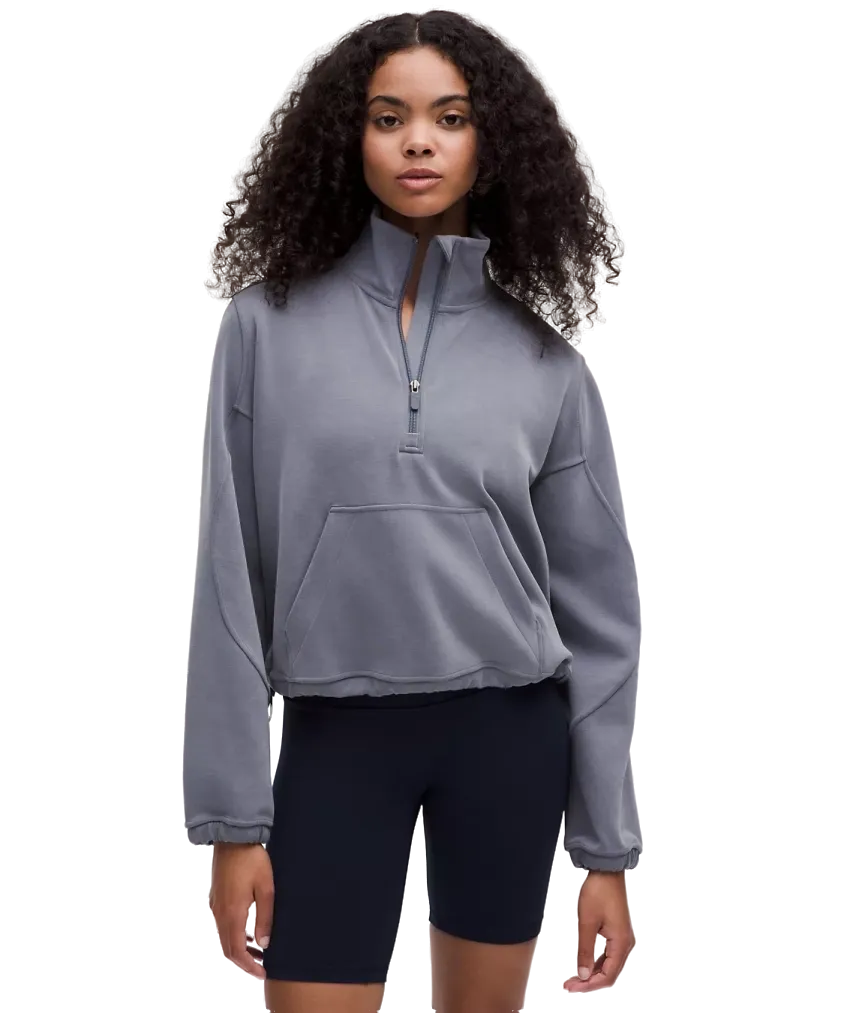 Lululemon Brushed Softstreme Half Zip Solar Grey