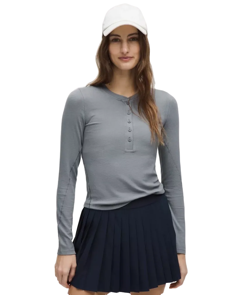 Lululemon Hold Tight Long Sleeve Henley Solar Grey