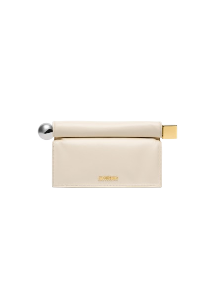 Jacquemus The Rond Carré Clutch Take Out Clutch Light Ivory