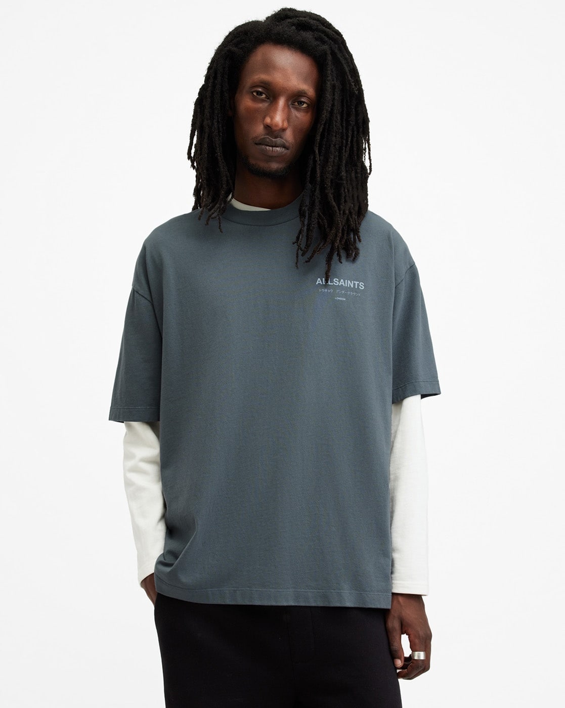 Underground Logo Oversized Fit Crew Neck T Shirt