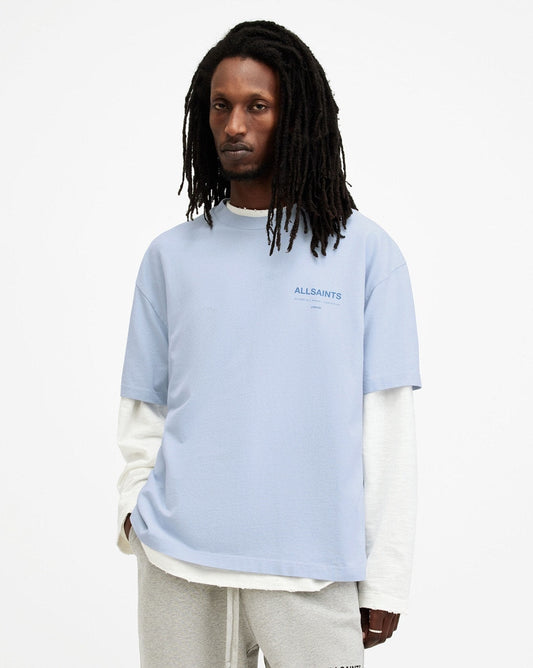 All Saints Access Cotton Oversized T Shirt (bethel Blue)