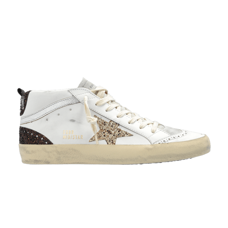 Golden Goose Wmns Mid Star 'white Ice Gold Brown'