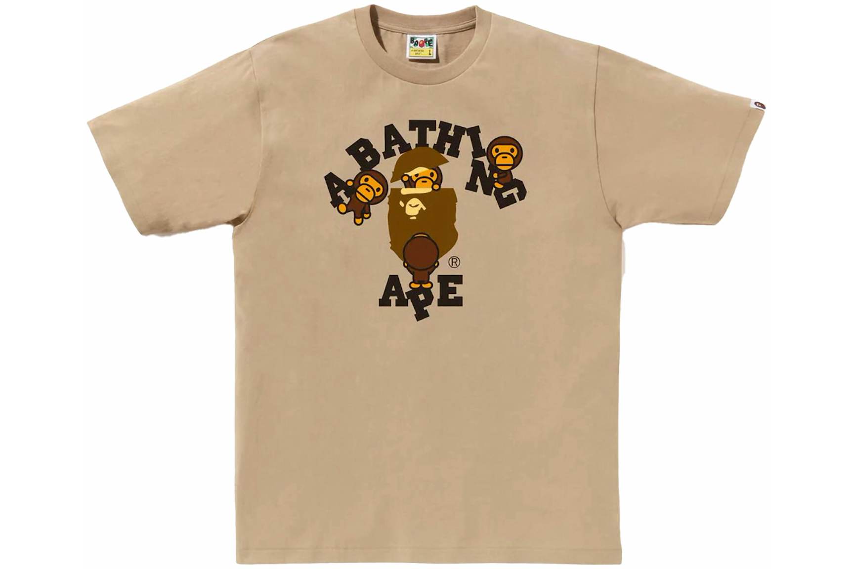 Bape College Milo Tee Beige