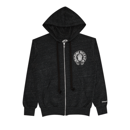 Chrome Hearts American Flag Cemetery Cross Zip Hoodie 'black/white'