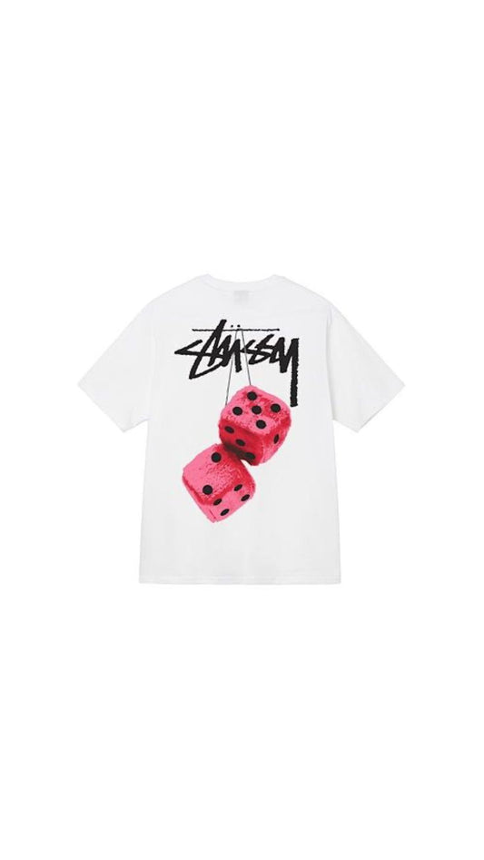 Stussy Fuzzy Dice Teewhite