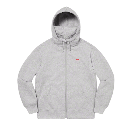 Supreme Small Box Facemask Zip Up Hooded Sweatshirt 'heather Grey'