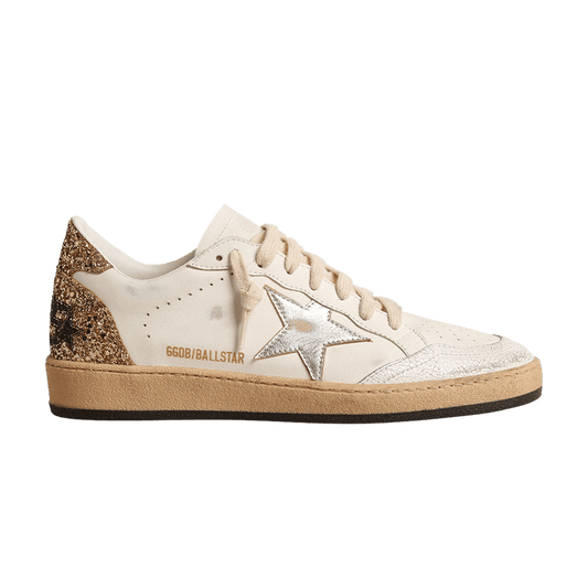 Golden Goose Wmns Ball Star 'white Silver Metallic Gold Glitter'