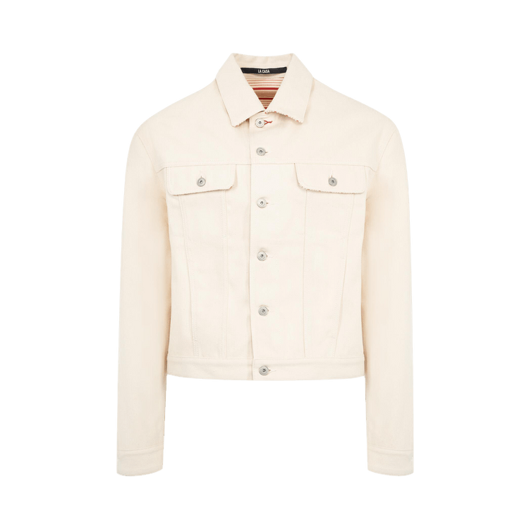 Jacquemus Denim Jacket 'off White/red Stripe'