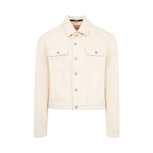 Jacquemus Denim Jacket 'off White/red Stripe'
