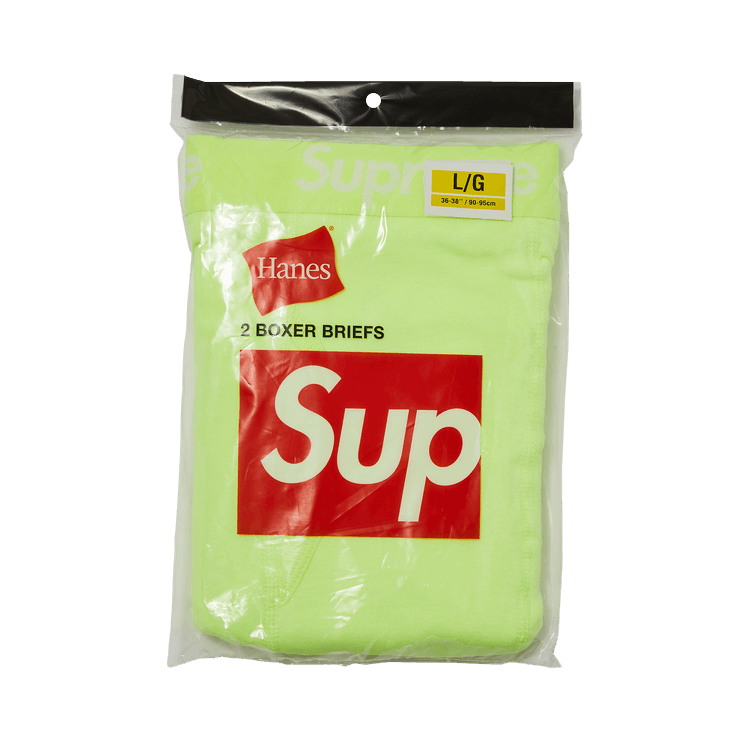 Supreme X Hanes Boxer Briefs (2 Pack) 'fluorescent Yellow'
