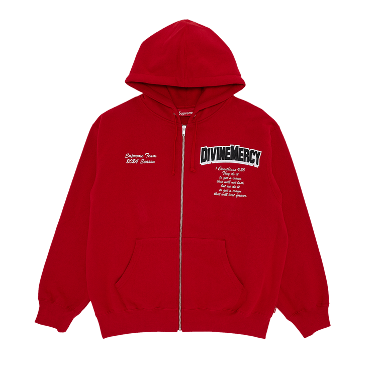 Supreme Salvation Zip Up Hooded Sweatshirt 'red'