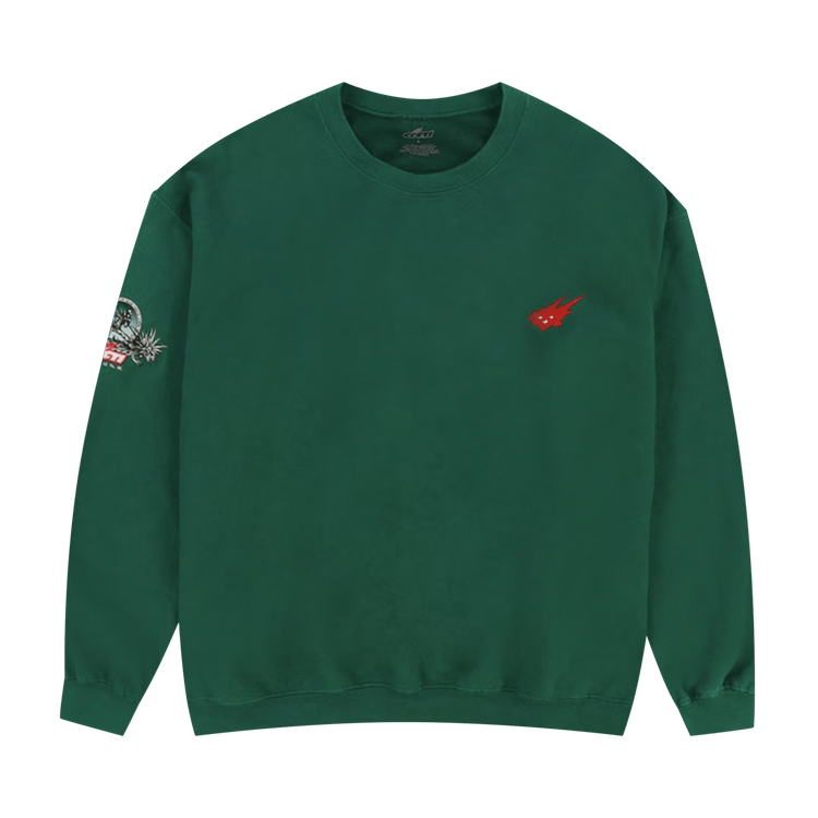 Cactus Jack By Travis Scott Cacti Icon Heritage Crewneck 'forest Green'