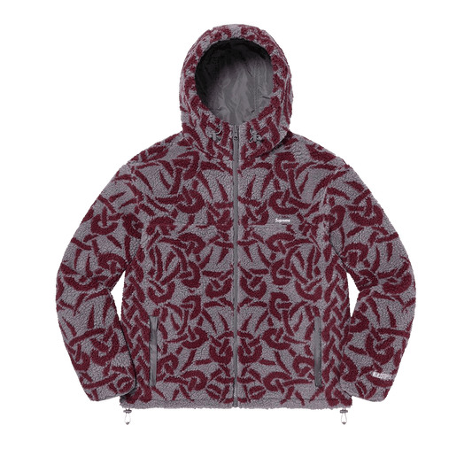 Supreme Celtic Knot Reversible Windstopper Fleece Hooded Jacket 'stone'