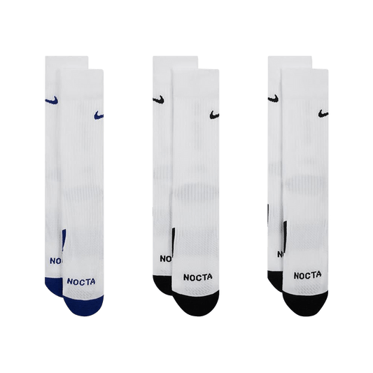 Nike X Nocta L’art Crew Socks (3 Pack) 'white/deep Royal Blue/white/black'