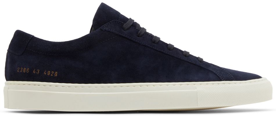 Common Projects Achilles 'waxed Suede Navy'