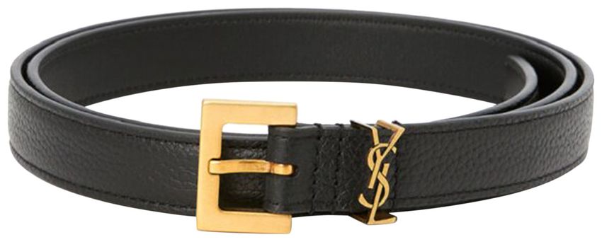 Saint Laurent Thin Logo Belt 'black'