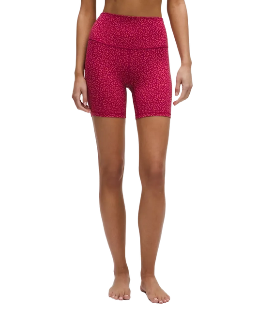 Lululemon Align High Rise Short 6" Leopard Daisy Desert Red Magenta Smoke