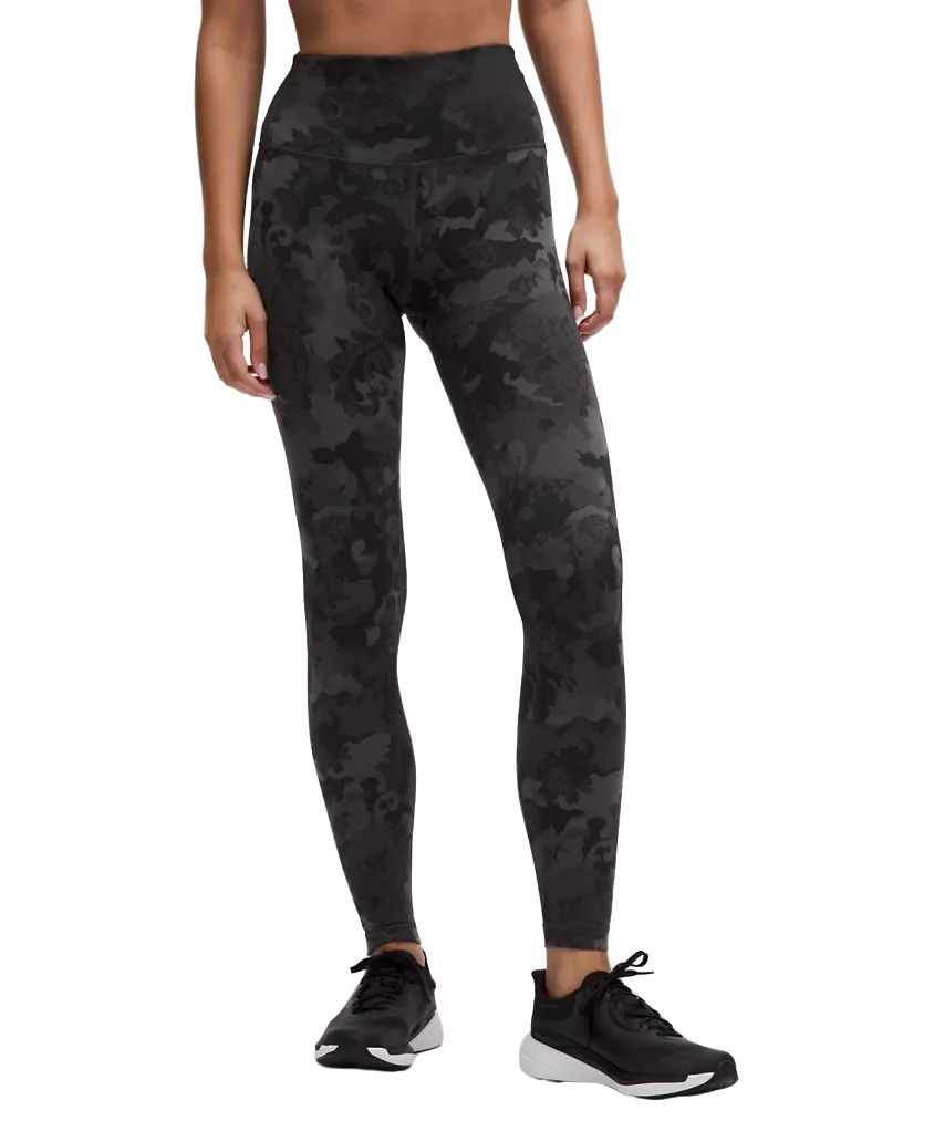 Lululemon Wunder Train High Rise Tight 28" Hidden Heritage Lace Black Multi