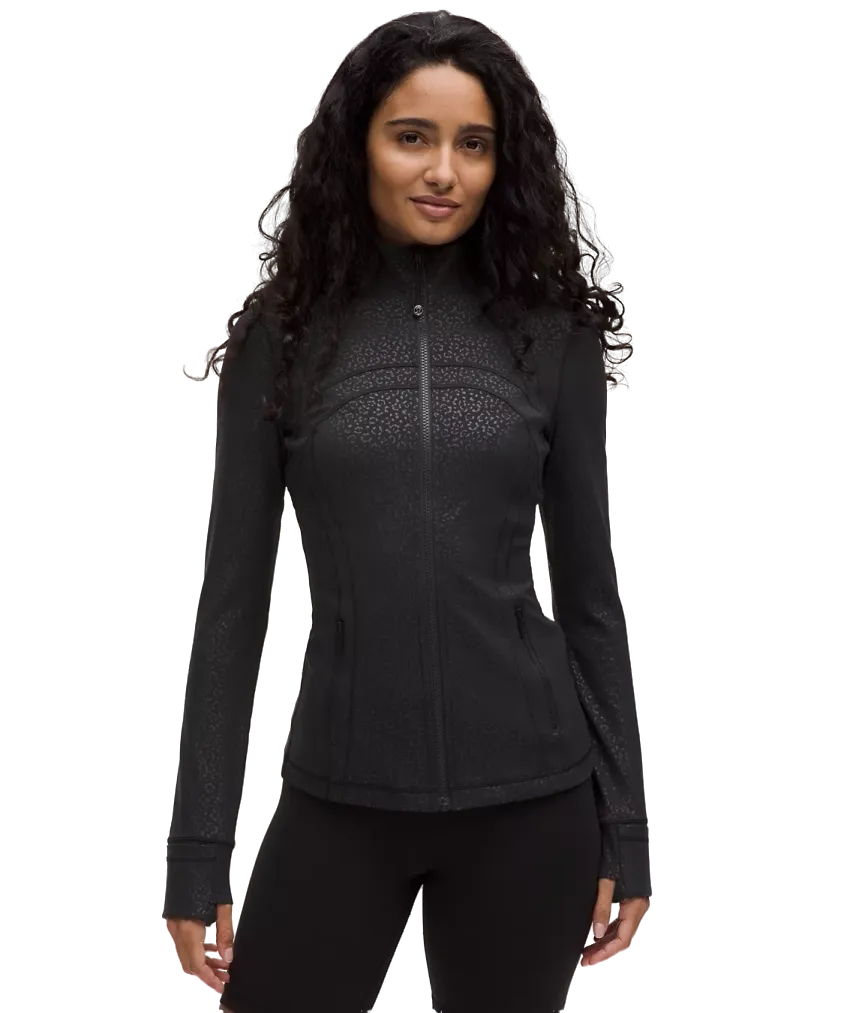 Lululemon Define Jacket Nulu Leopard Daisy Emboss Black