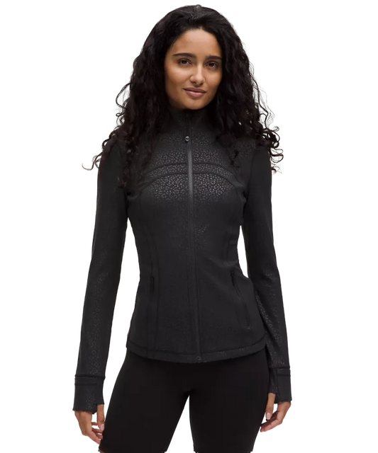 Lululemon Define Jacket Nulu Leopard Daisy Emboss Black