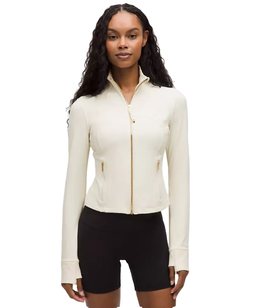 Lululemon Define Cropped Jacket Nulu Light Ivory/gold