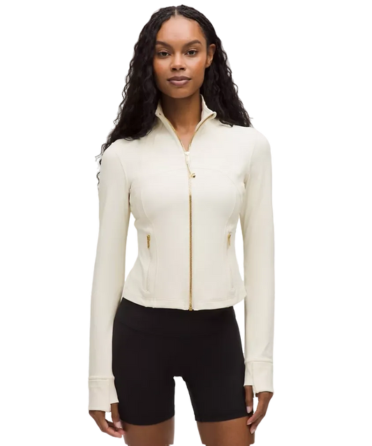 Lululemon Define Cropped Jacket Nulu Light Ivory/gold
