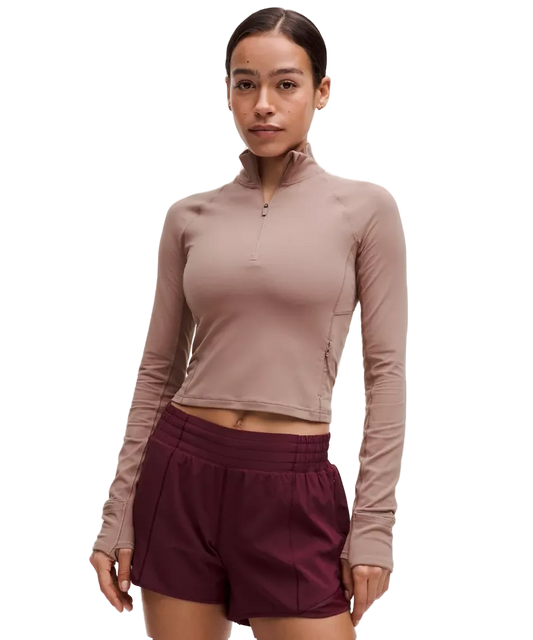 Lululemon It's Rulu Cropped Half Zip Updated Twilight Rose