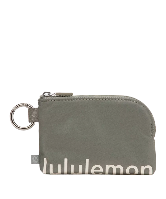 Lululemon Clippable Card Pouch Grey Sage/light Ivory