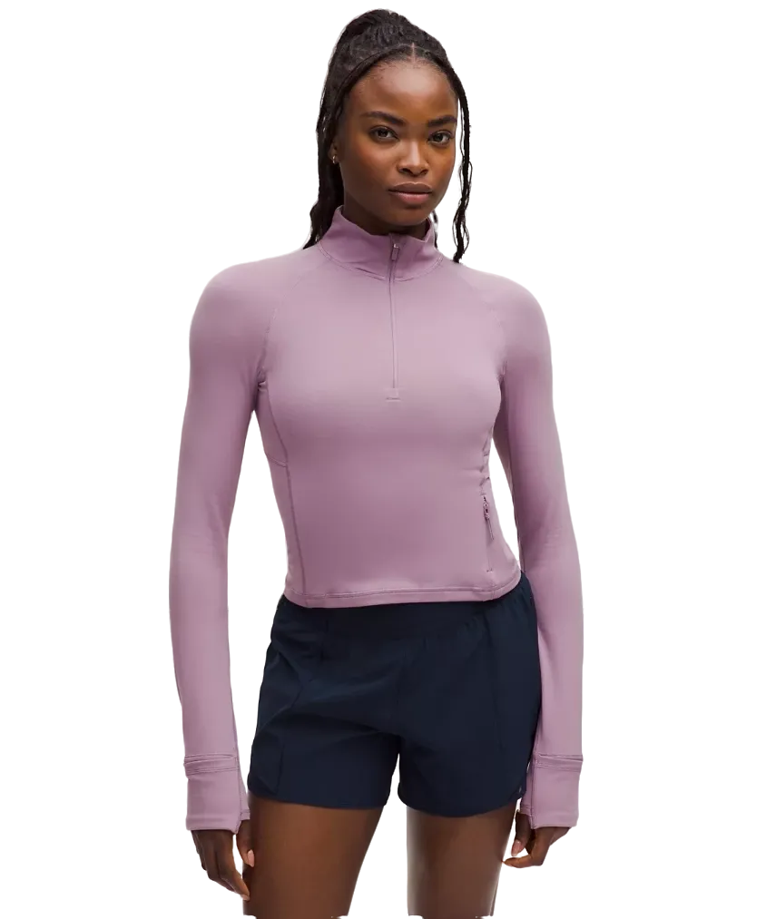 Lululemon It's Rulu Cropped Half Zip Updated Lavender Lux