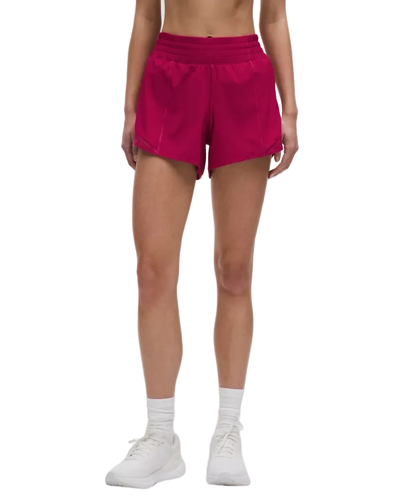 Lululemon Hotty Hot High Rise Lined Short 4" Magenta Smoke