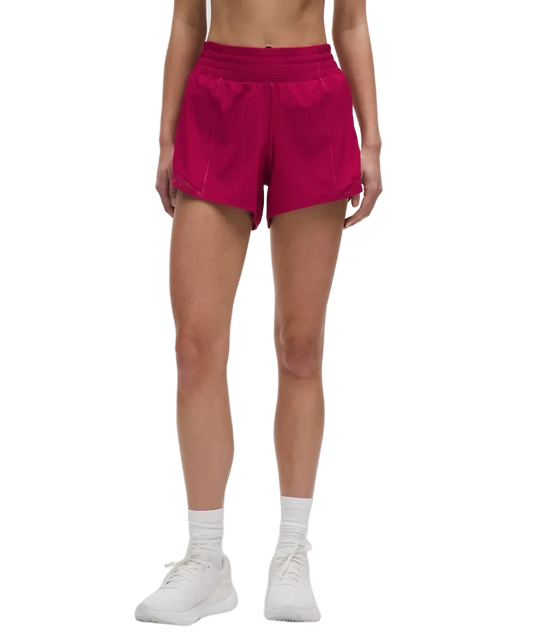 Lululemon Hotty Hot High Rise Lined Short 4" Magenta Smoke